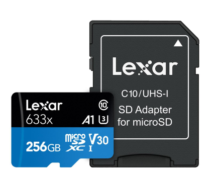 Karta pamięci LEXAR microSDXC 256GB 633x 100/45MB/s CL10 adapter